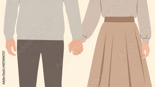 A couple holding hands to celebrate Valentine's Day 
