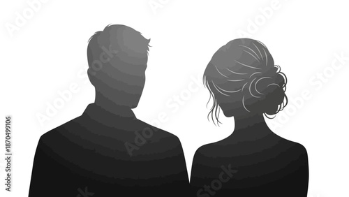 Silhouette of a couple standing together, facing away from the viewer.
