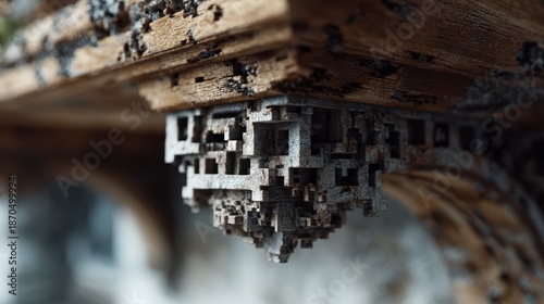 Intricate geometric wooden ...