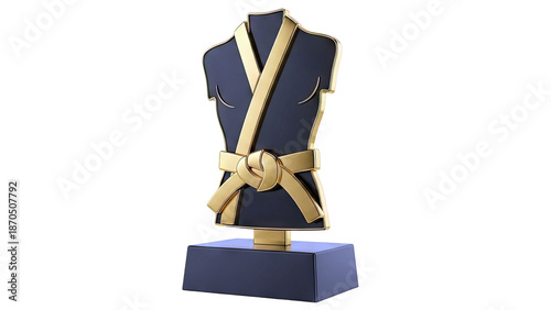 Martial Arts Trophy - Karate Gi Silhouette with Gold Belt