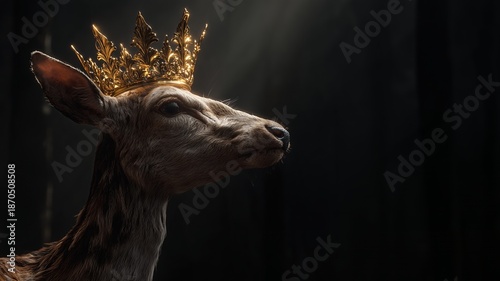 Elegant Deer Portrait In Dramatic Light