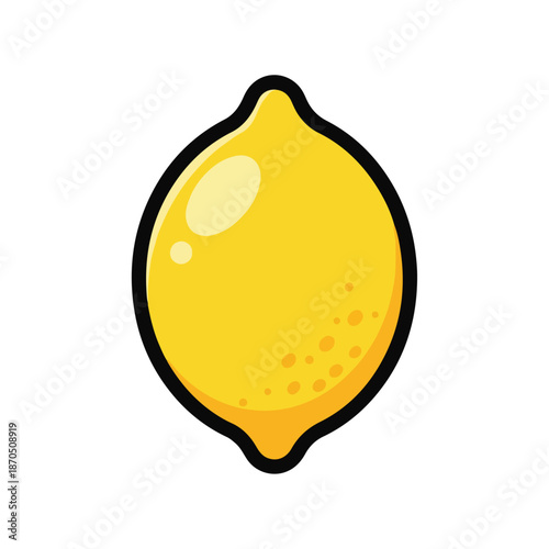 A vibrant yellow lemon with a glossy appearance