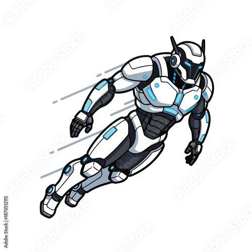 A futuristic robot in motion
