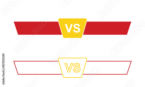 Versus comparison banner design. Abstract versus graphic showing  sides with VS symbol, used for comparison, competition, debate, or choice concepts.

