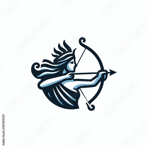 Artemis Archer Olympian Goddess Logo
