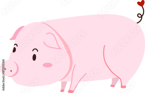 귀여운 분홍 돼지 가축동물 
