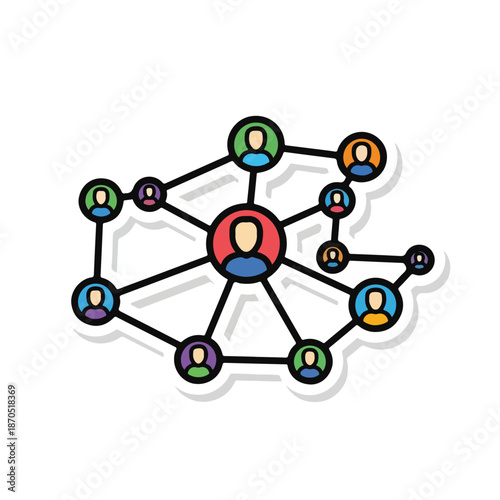 A network illustration of people connected