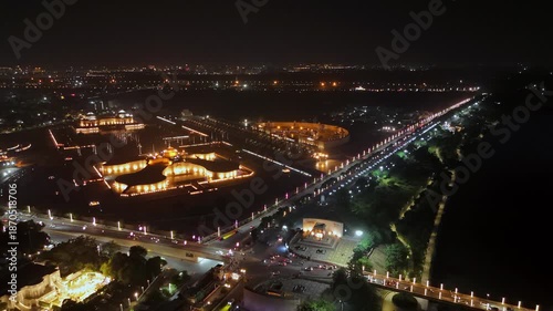 Wallpaper Mural Aerial night view of Ambedkar Memorial Park in Lucknow, Uttar Pradesh, India Torontodigital.ca