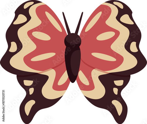 Butterfly with colorful wings flying in the air, representing beauty and freedom of nature