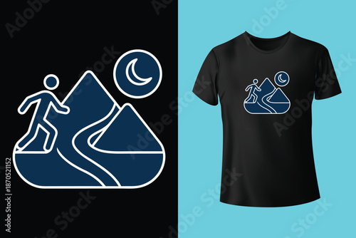 Peak thrills t shirt design featuring skier winter adventure awaits themed apparel vector template perfect for snow sports enthusiasts and frosty escapades