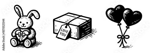 想いを伝えるバレンタインステッカーセット、Cute Valentine Sticker Icon Collection
