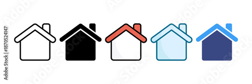 House Icon Set Multiple Style Collection