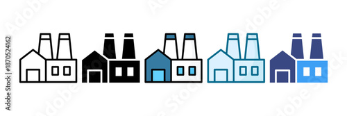 Factory Icon Set Multiple Style Collection