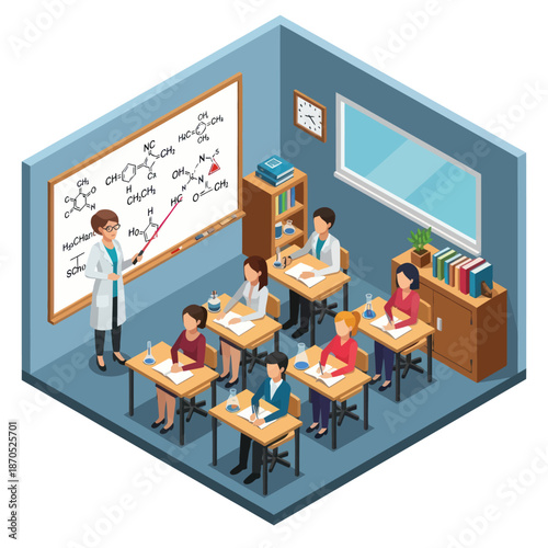 Teacher Educating Students in Classroom Setting.