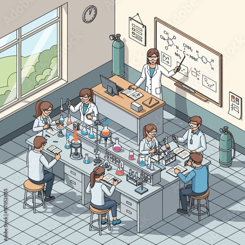 Scientists Conducting Experiments in Laboratory Setting.