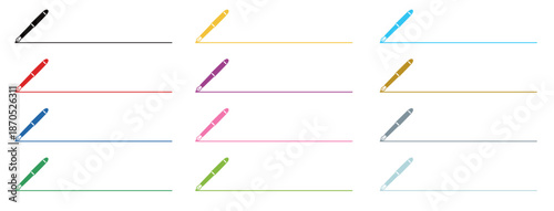 推し活向けペンシルエット装飾ラインのカラーバリエーションセット　メンバーカラー対応（ライン部分線データの為調整可）