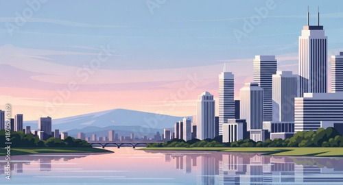 shanghai skyline at sunset