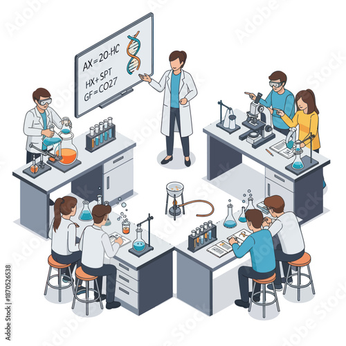 Students and Teacher Conducting Science Experiments.