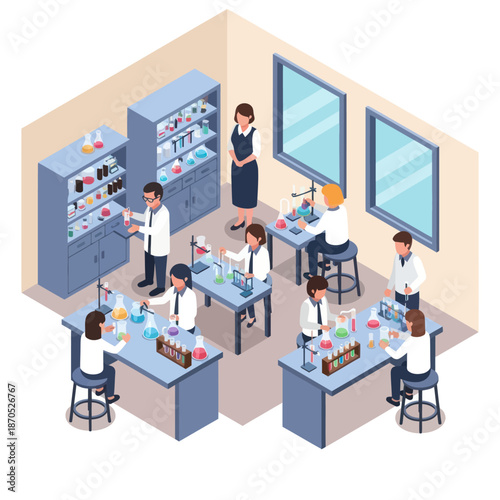 Scientists Working in Laboratory Setting.