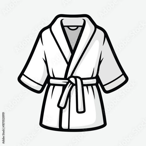 A simple white bathrobe