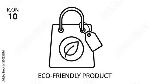 Eco Friendly Shopping Bag Icon Illustration.