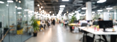 Wallpaper Mural Blurred modern office interior with glass walls and motion Torontodigital.ca