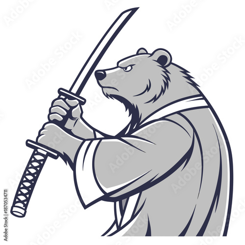 Bear Katana Minimal Art 1