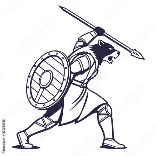 Bear Warrior Silhouette