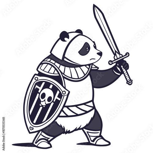 Panda Knight Illustration