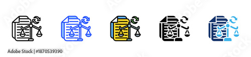 Law Update Icon Collection With Multiple Styles