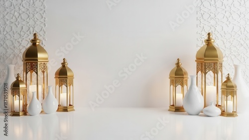 Ramadan Lanterns White Background