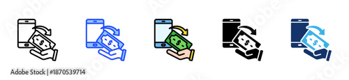 Receive Money Icon Collection With Multiple Styles