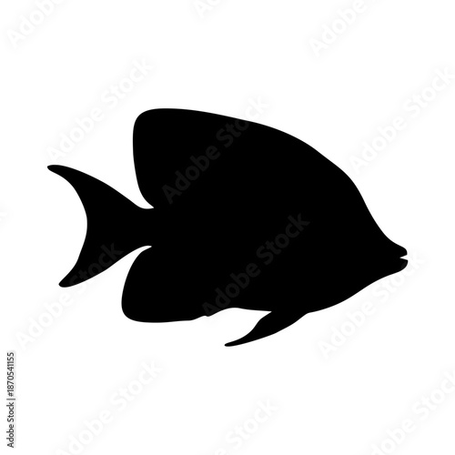 icon fish silhouette mono color black on transparent background vector design illustration