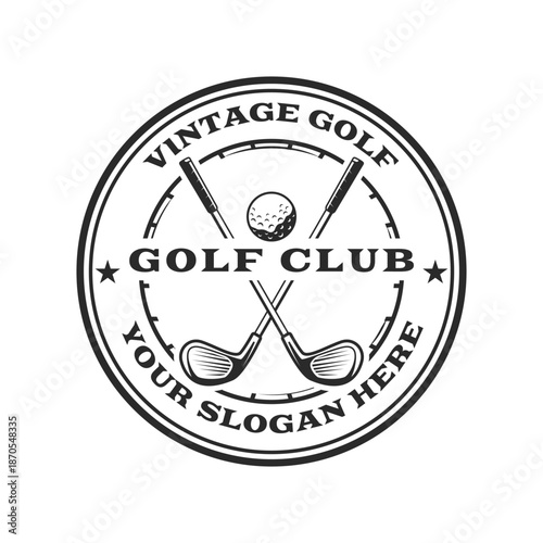 golf club vintage logo design concept vector label circle