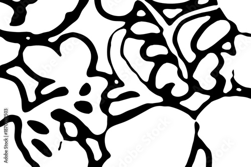 Abstract black and white pattern. For use in graphics. Minimalist illustration for printing on wall decorations