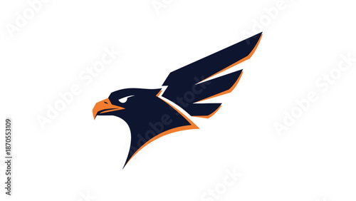 Elegant falcon soaring through the sky, a symbol of freedom and power, a striking logo.