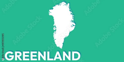 Greenland island map background. Flat design of Greenland island
