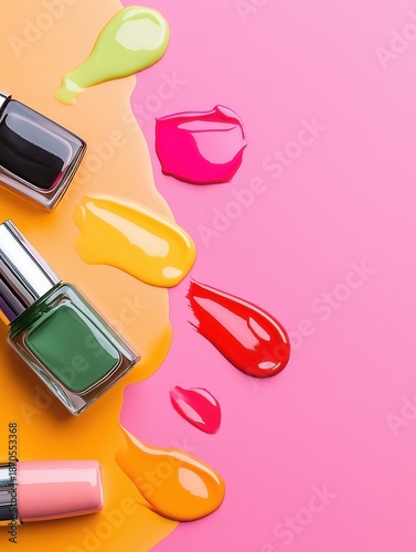 Colorful nail polish bottle...