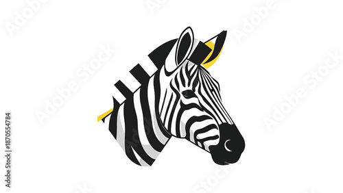 Striking monochrome portrait of a zebra showcasing its distinctive striped pattern and elegant features.