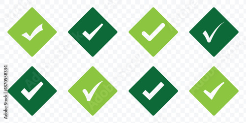 Check box icon with correct, accept checkmark icons. Set of Check Mark Icons in Various Styles. check mark box square frame. vector illustration.