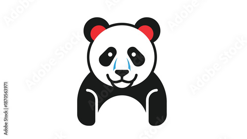 Charming panda illustration showcasing adorable features and captivating design elements.