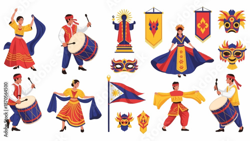 Cultural Symbols and Performers A Vibrant Collection of Philippine Traditions and Celebrations