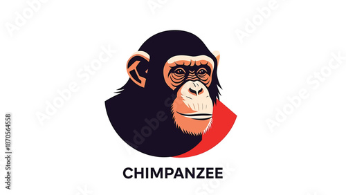 Chimpanzee Portrait - A Detailed Illustration of a Primates Face.