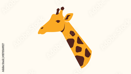 A vibrant illustration of a giraffes head and neck, showcasing its unique patterns.
