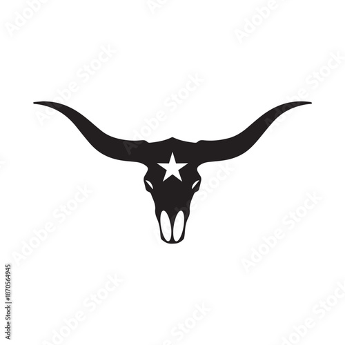 Simplified Longhorn Head Logo For Clean Western Brands