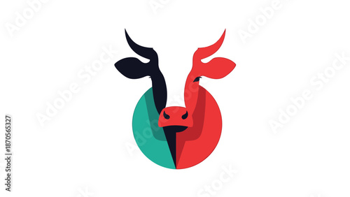 Abstract cow logo design with a modern and creative look, perfect for branding.