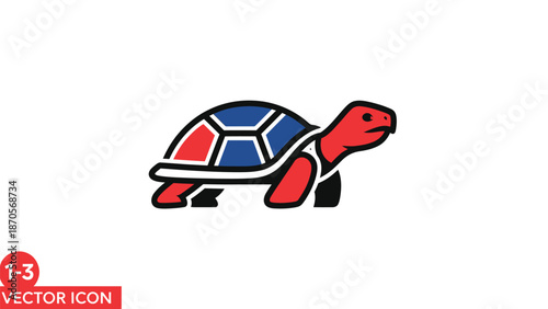 Colorful turtle icon illustration, perfect for nature and animal related projects.