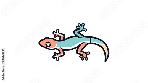 Colorful lizard illustration on white background, perfect for educational or design projects.