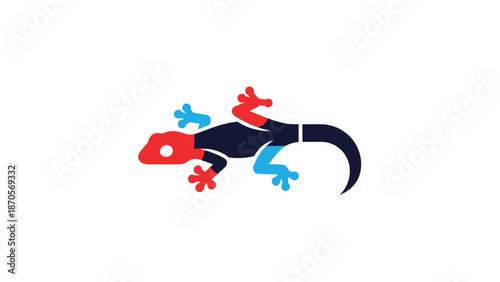Colorful lizard illustration with vibrant hues and unique design elements, perfect for creative projects.