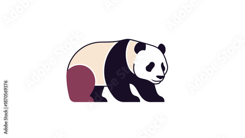 Stylized panda illustration showcasing the iconic black and white bear in a minimalist design.